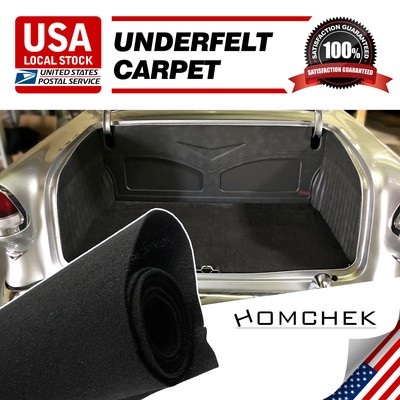2x79''x25''Replace Car Black Carpet Under-felt Speaker Box&Trunk Liner Upholstery