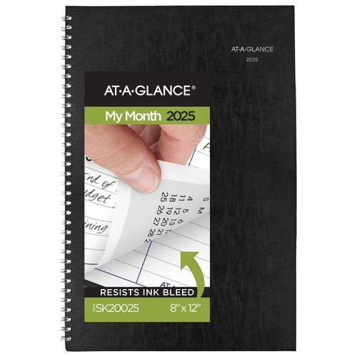 2025 Planner, Monthly, 8" x 12", Large, DayMinder, Black (SK20025)