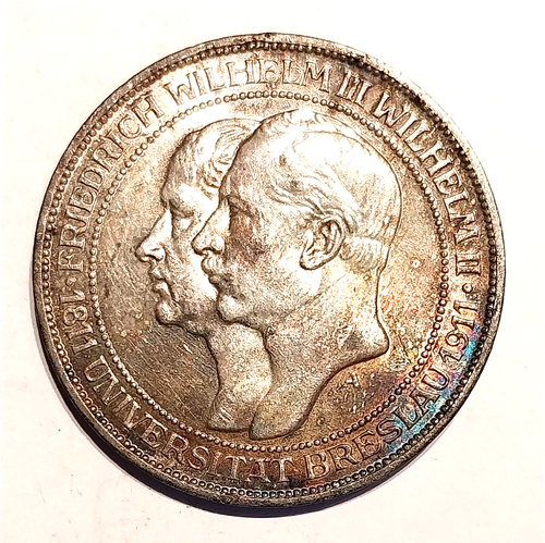 Deutschland Kaiserreich Preussen 3 Mark 1911 A, Universität Breslau, Silber, ss - Bild 2 von 3
