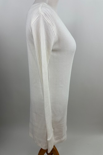 FREE PEOPLE BEACH white cotton ribbed long sleeve pencil dress XS - Picture 2 of 4