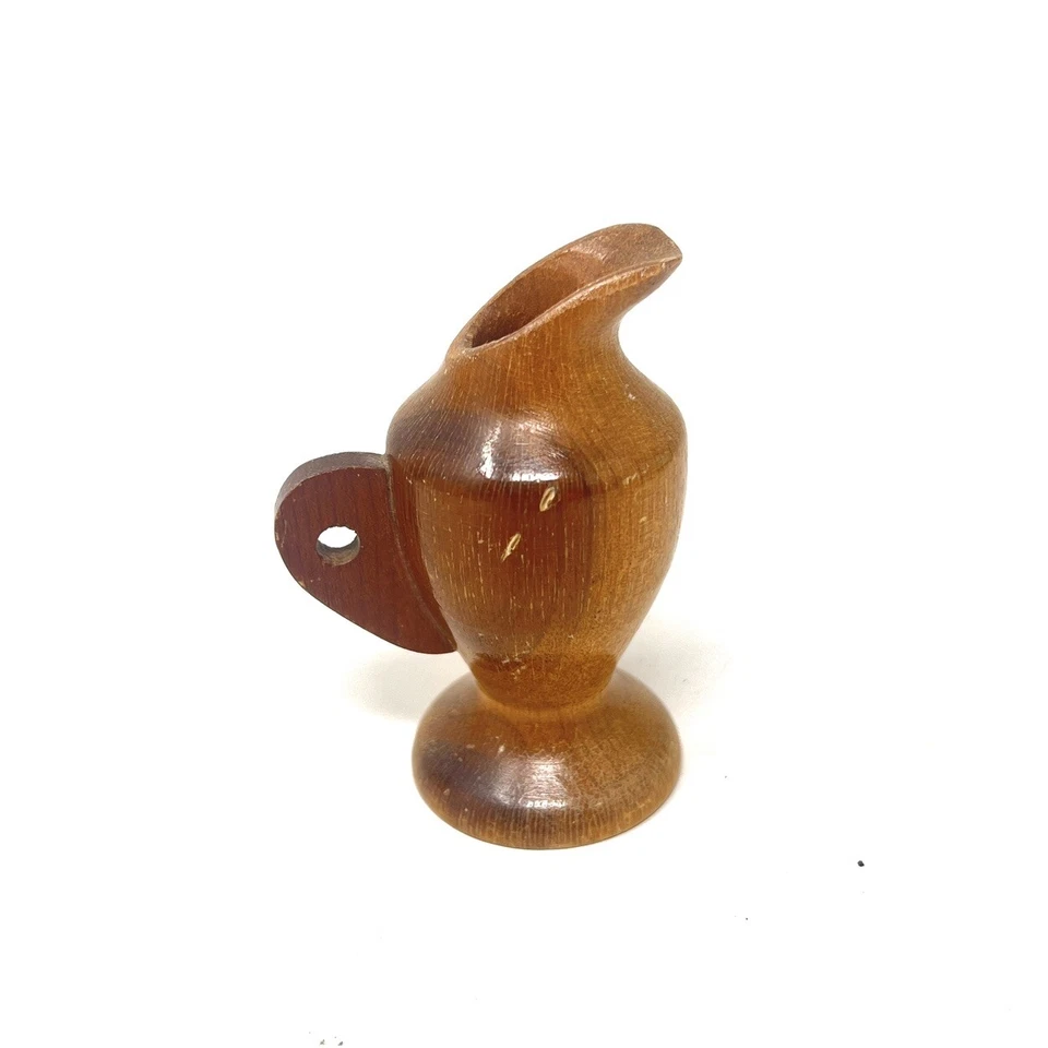 "Florero de cerámica de madera Myrtlewood Products genuino miniatura de 3""" Foto 2 de 4