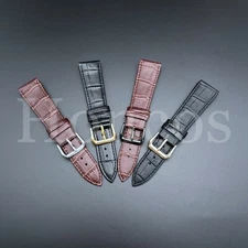 12-22MM Watch Leather Strap Band Replacement universal Alligator Crocodile Black