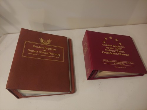 Golden Replicas Of U.S. Stamps. And 1986 U.S. President Stamps 22k gold - Picture 2 of 18