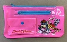 Vintage 1991 Chuck E Cheese Pink Zipper Pouch Pencil ShowBiz Pizza Time