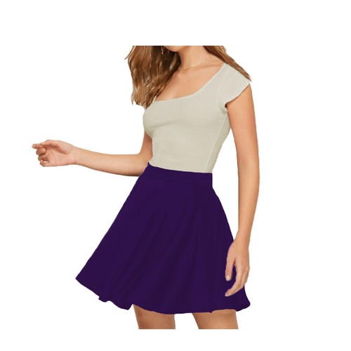 Womens Flared Plain Knee Length Ladies Soft Ponty Short Skater Midi Skirt 12-26! - Picture 17 of 36