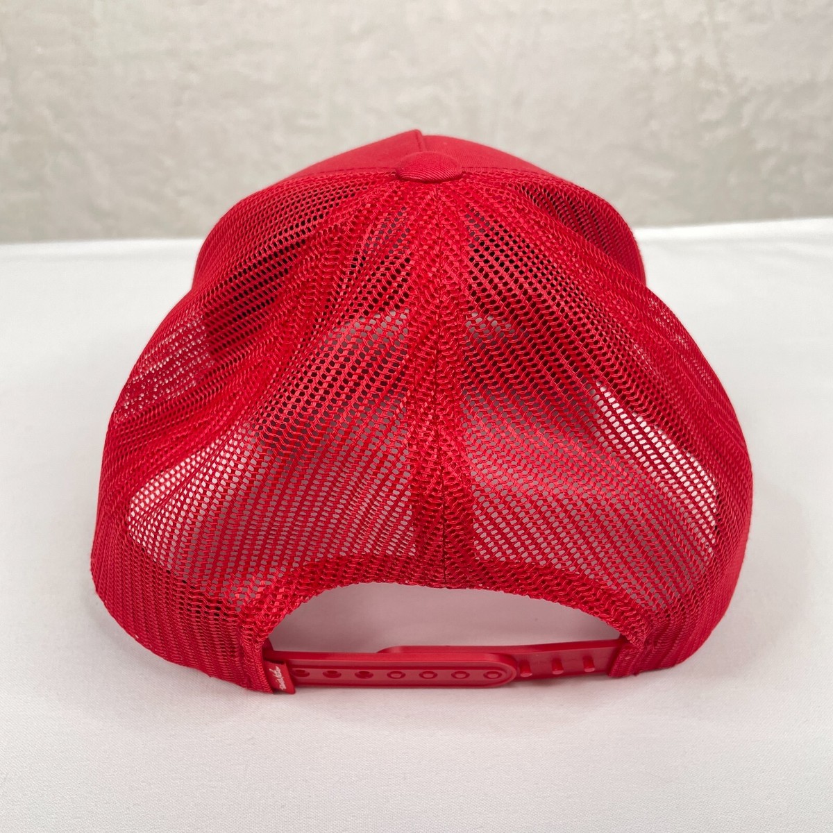 Travis Mathew Trucker Snapback Cap Red Hat Life On Tour Huntington Beach CA View 2