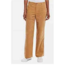 Weatherproof Vintage Women's Pants Corduroy Wide-Leg Stretch Pockets, Tan, Sz-2