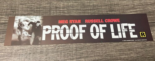 2000 Proof of Life Movie Theater Mylar Poster 2”x12” Meg Ryan Russell Crowe