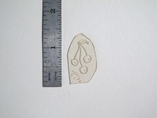 vtg 1960s 70s Tattoo Flash acetate Stencil Three Cherries tiny signed LUK