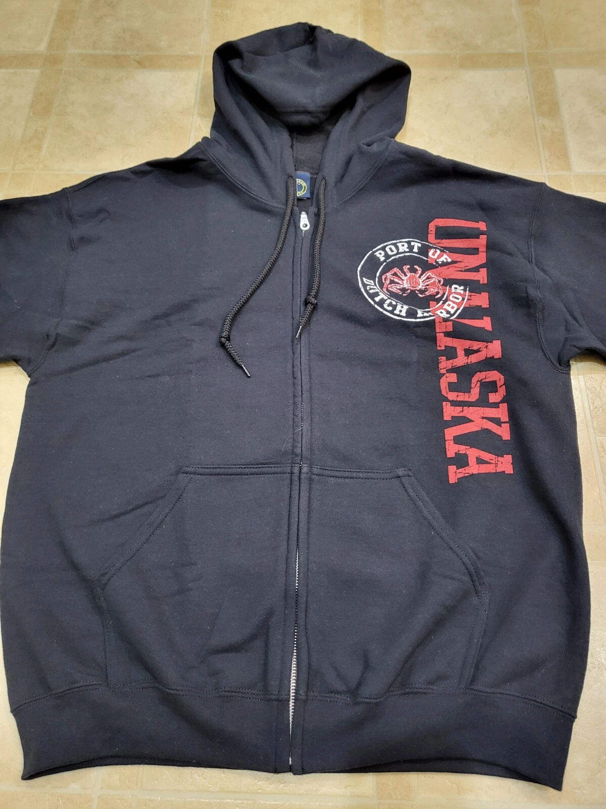 VETEMENTS Felpa con cappuccio Light Ho Abbigliamento unisex taglia L cerniera intera nera nuova senza etichette grafica