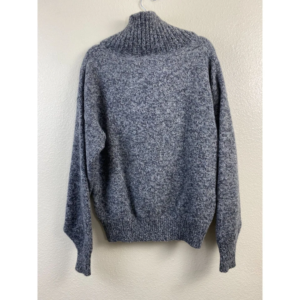 Vintage LE TIGRE Wool Sweater Men Size XL GRAY Shawl Collar Winter Warm Cozy - Image 2 of 4