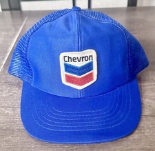Vintage Chevron truckers hat blue mesh R.O.C