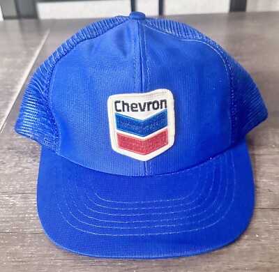 Vintage Chevron truckers hat blue mesh R.O.C
