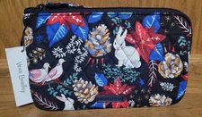 Vera Bradley RFID All Day Simple Wristlet Winter Forest Rabbit Dove New