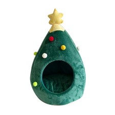 Cat Bed Christmas Tree Small Dog Pet Bed Igloo Cave Soft Cushion Nest Warm Cosy