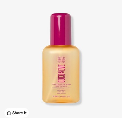 COCO & EVE Sunny Honey Tan Boosting Anti-Aging Body Oil SPF 20 Tanning Peptides