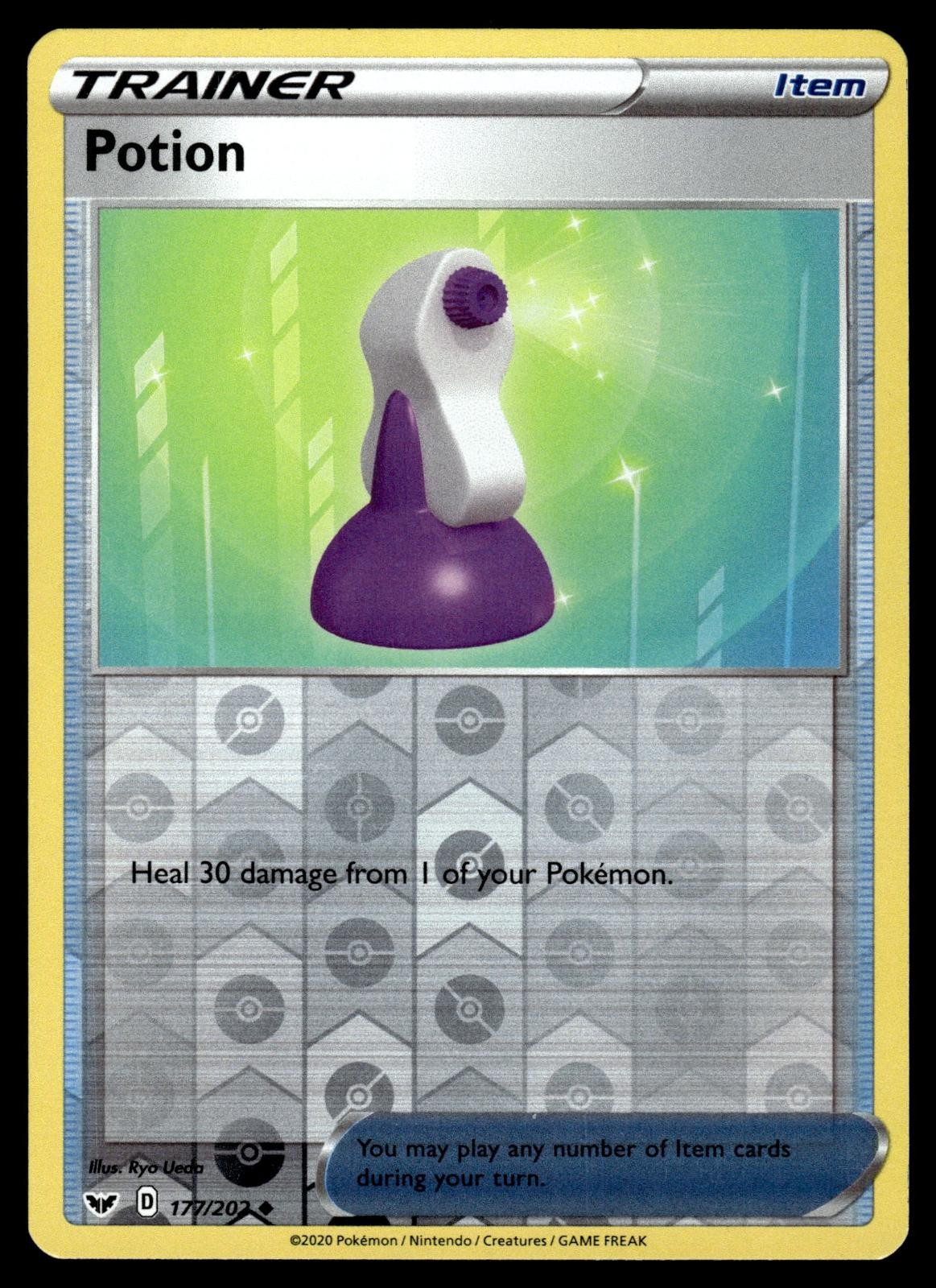 Potion 177/202 Uncommon Sword & Shield Pokemon Reverse Holo Near Mint