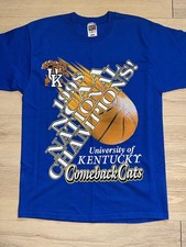 VTG 1998 University of Kentucky Shirt Mens Medium Blue NCAA Basketball Champs