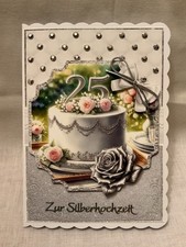 3D Pop-Up Karte 'Alles Gute Zur Silberhochzeit' – Mit Kutsche, 15x20 Cm | Klappkarte Für Das 25. Jubiläum