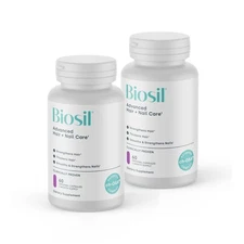 Biosil Advanced Hair + Nail Care - 60 Capsules Pack of 2 - Grow Strengthen & ...