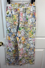 Maeve Anthropologie Pull On Floral Pants wide Leg Small S Women's Spring Easter