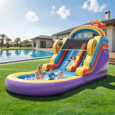 Large Commercial PVC Inflatable Bounce House Water Slides Water Park for Kids