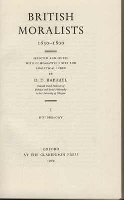 British Moralists 1650-1800 - 2 Bände Raphael, D. D.: