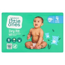 Little Ones Dryfit Nappies Size 4 (8–14kg) – 48 Pack, Up to 12-Hour Day & Night 0.24 per nappy