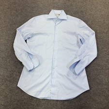 Suitsupply Dress Shirt Mens 14.5 Blue Solid Slim Fit Egyptian Cotton Long Sleeve
