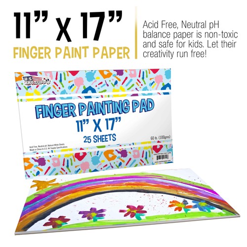 11" x 17" Finger Painting Paper Pad - 25 Sheets 60lb Acid Free (Pack of 2) - 第 2/5 張圖片