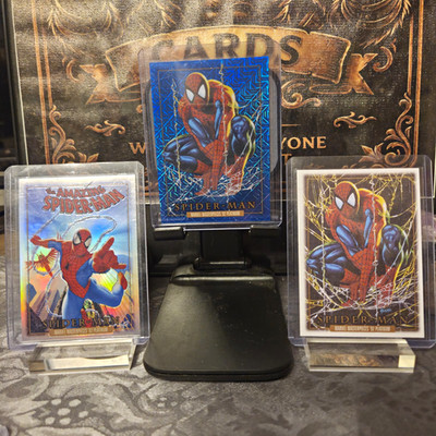 SkyBox Marvel Masterpieces '92 Platinum Spider-Man 3-Card Lot #87 F1-4 Rainbow
