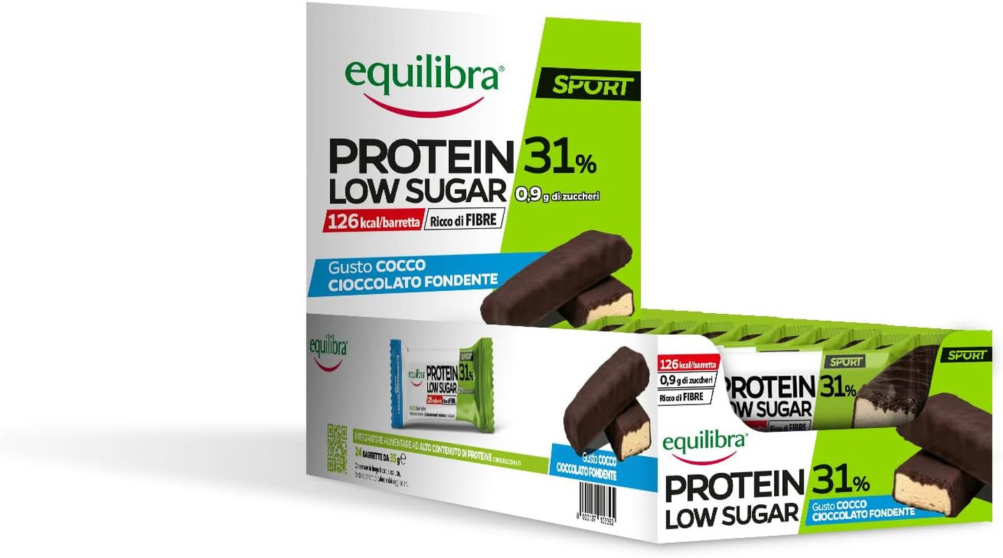 Stock 24 Barrette Proteiche 31% Cocco Cioccolato | Low Sugar 35g