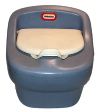 Vintage Little Tikes Child Blue & White Potty Chair Toilet Training Seat