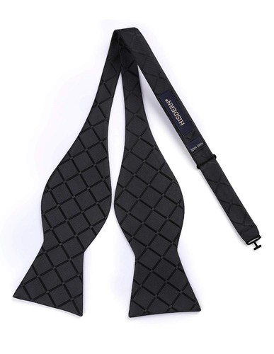 Suspenders for Men Classic Black Plaid Suspenders and Bow Tie Pocket Square 6... - Picture 6 of 7