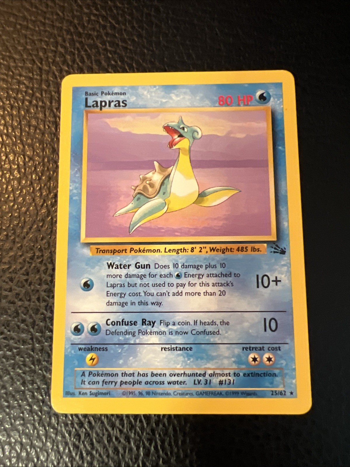 Lapras 25/62 Fossil Pokemon TCG Non Holo Rare Vintage 1999 WoTC NM *