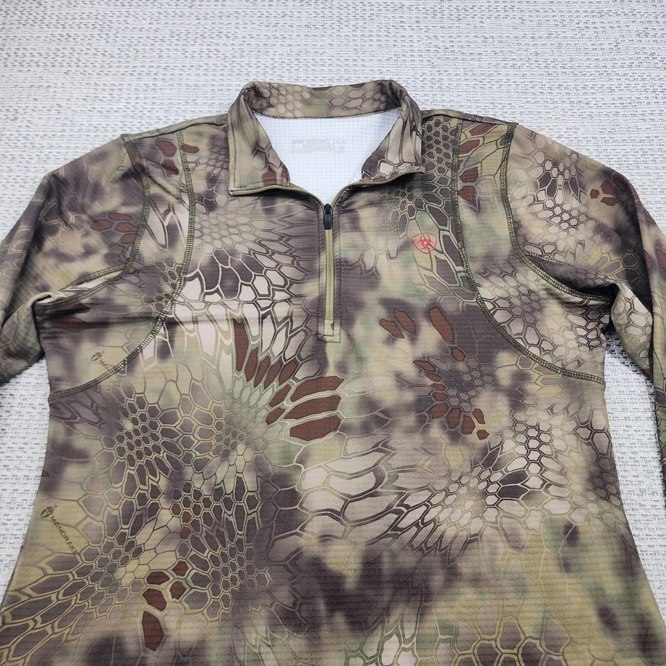 AriatTEK Cold Series Shirt Womens Large Mandrake Camo 1/4 Zip Hunting Pullover - Image 4 of 4