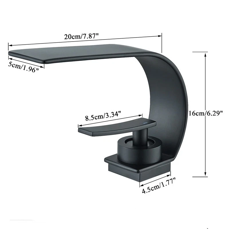 Schwarz Waschtischarmatur Badarmatur Wasserhahn Bad Waschbecken Mischbatterie - Bild 2 von 4