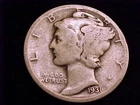 1931-D  Mercury Dime,  Good  Grade