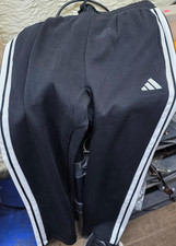 Adidas Essentials 3-Stripe Multi Sport Fleece Pants JD1854 Black Size MED