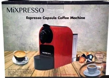 Mixpresso Espresso Capsule Coffee Machine, Single Serve, Red  