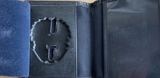 Black Leather Badge Holder Wallet Bifold
