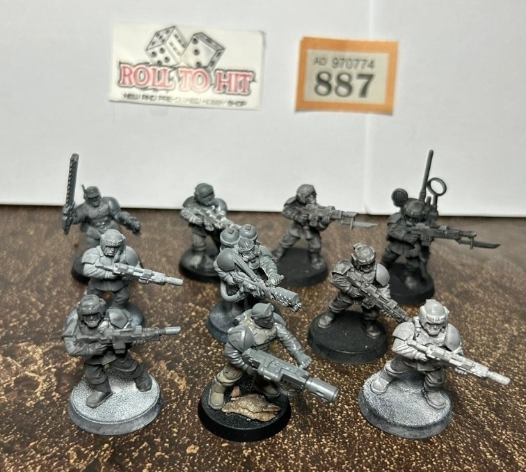 Warhammer 40K Astra Militarum Cadian Shock Troops Assembled And Unpainted