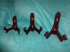 Lot 3 Vintage SPI San Pacific Easel Plate Holder Wood Display Stand 5 6 7" brown — photo 10