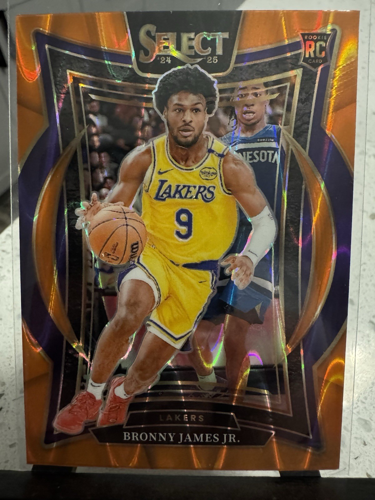 2024-25 Panini Select - Concourse Bronny James #90 Orange Tectonic Prizm (RC)