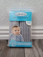 Graco Pack N Play Playard Fitted Sheets Pack of 2 Size 39x27 Stripes Gray BABY