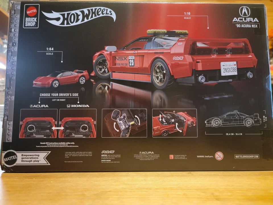 Juguete de construcción Mattel Brick Shop Hot Wheels Elite Series ’90 Acura NSX Foto 2 de 2