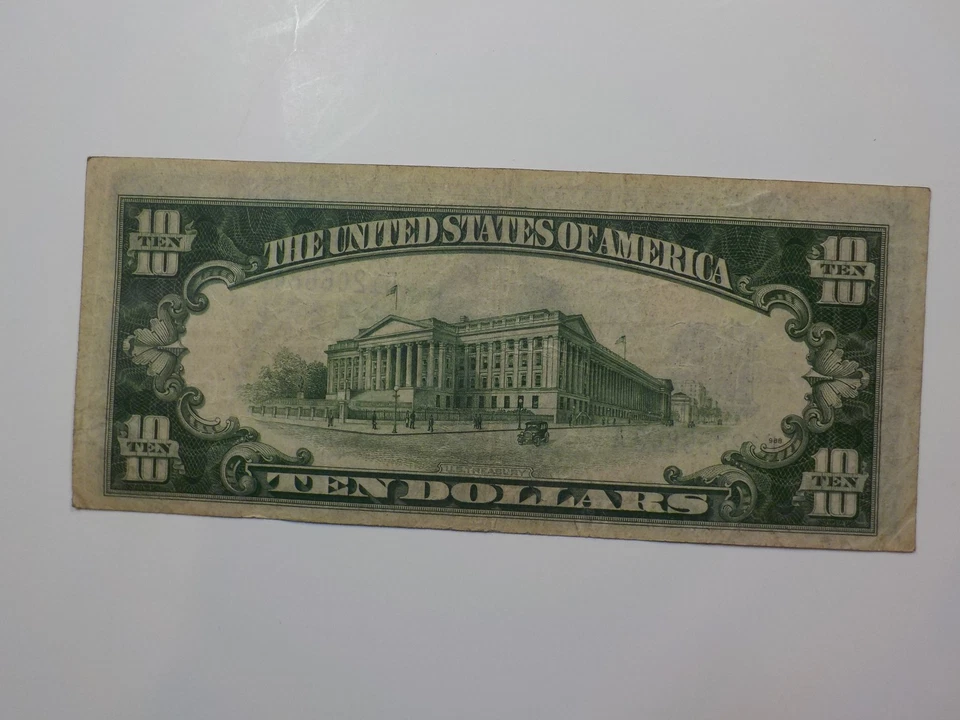 WW2 Emergency Note 1934 10 Dollar Bill North Africa Paper Money Currency VTG - Image 2 of 2