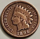 1896 Indian Head Cent VG Details Sharp Reverse Clean Example BN1303