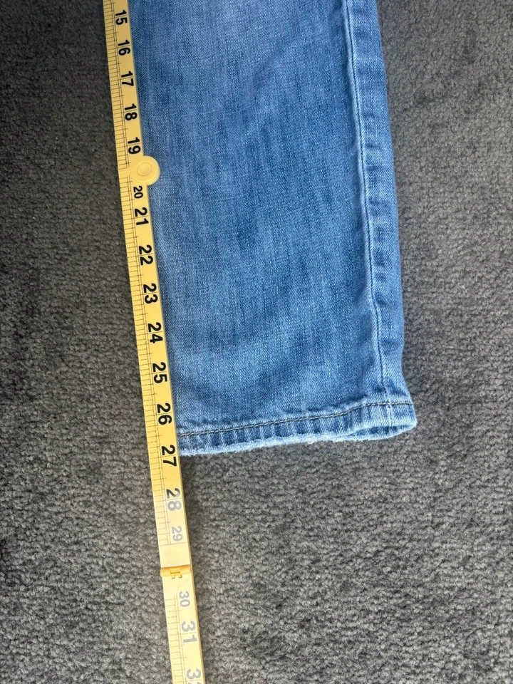 Jeans feminino LC Lauren Conrad tamanho 14 azul denim algodão lavagem média perna reta - Imagem 2 de 4