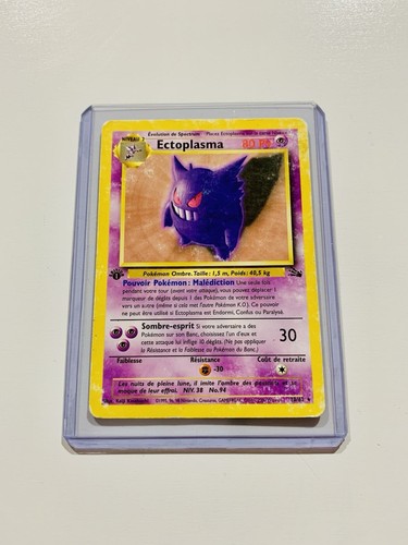 CARTE POKEMON ECTOPLASMA 20/62 EDITION 1 FR RARE WIZARDS FOSSILE -